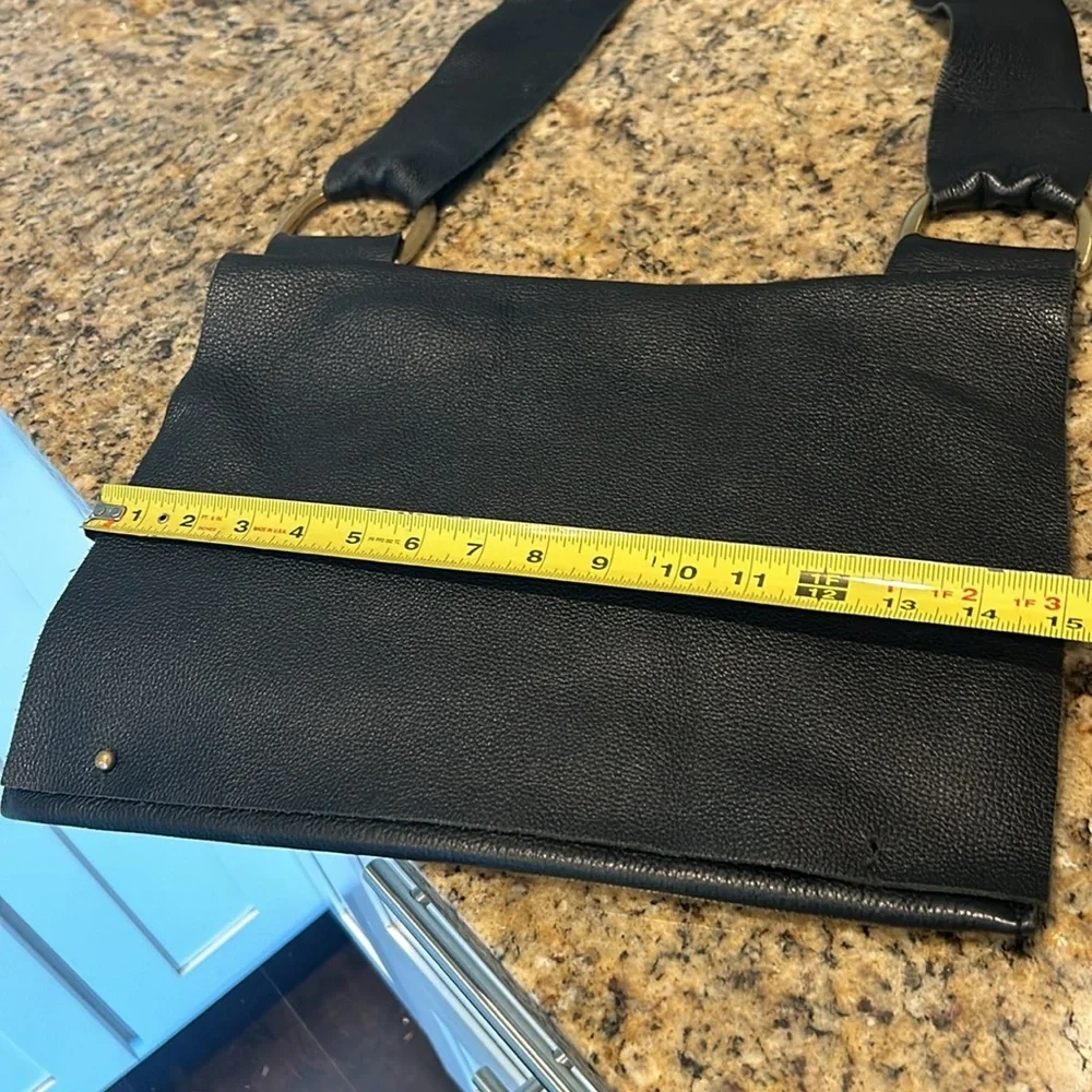 Pebbled Leather Black Crossbody Laptop Bag Grommet Artisan Leather Maker
